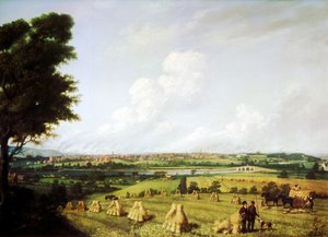 Näkymä Prestonista Penworthamin tehtaalta, 1821